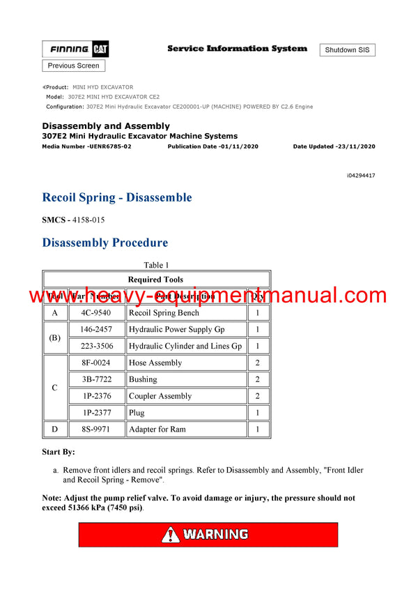 DOWNLOAD CATERPILLAR 307E2 MINI HYD EXCAVATOR Full Complete SERVICE REPAIR MANUAL CE2