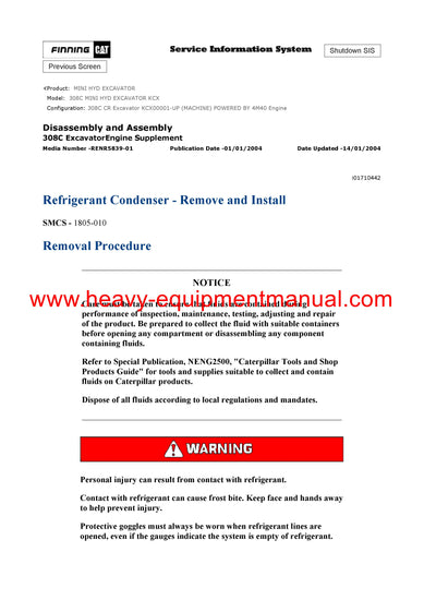 PDF Caterpillar 308C MINI HYD EXCAVATOR Service Repair Manual KCX