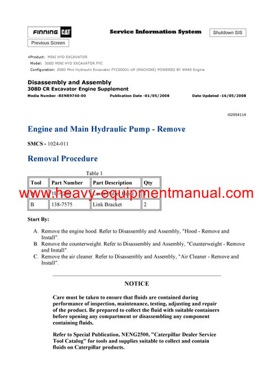 DOWNLOAD CATERPILLAR 308D MINI HYD EXCAVATOR SERVICE REPAIR MANUAL FYC