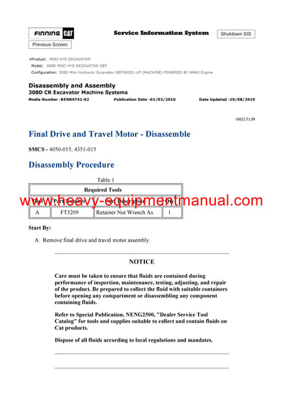 DOWNLOAD CATERPILLAR 308D MINI HYD EXCAVATOR SERVICE REPAIR MANUAL GBT