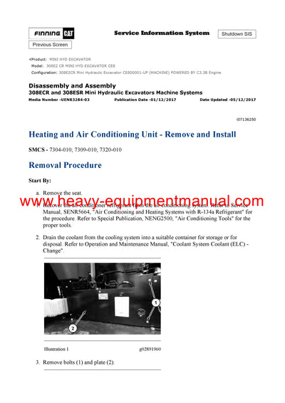 DOWNLOAD CATERPILLAR 308E2 CR MINI HYD EXCAVATOR SERVICE REPAIR MANUAL CE8