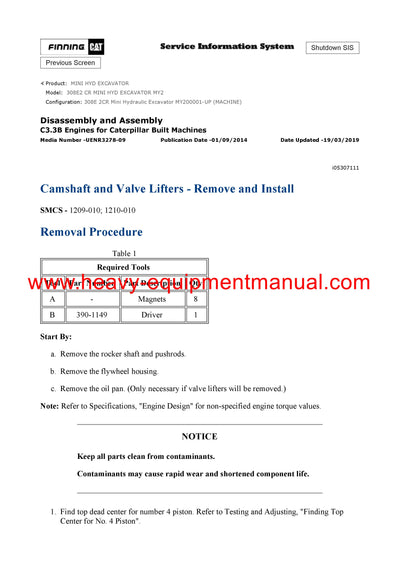 DOWNLOAD CATERPILLAR 308E2 CR MINI HYD EXCAVATOR SERVICE REPAIR MANUAL MY2