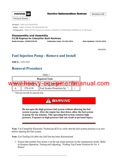 DOWNLOAD CATERPILLAR 308E2 CR MINI HYD EXCAVATOR SERVICE REPAIR MANUAL YE2