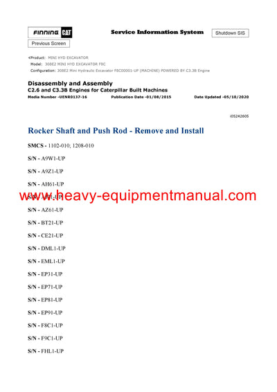 DOWNLOAD CATERPILLAR 308E2 MINI HYD EXCAVATOR SERVICE REPAIR MANUAL F8C