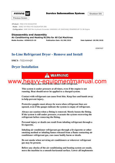 DOWNLOAD CATERPILLAR 308E2 SR MINI HYD EXCAVATOR SERVICE REPAIR MANUAL SR8