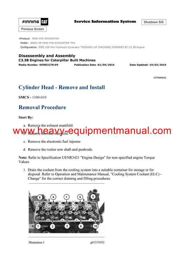 DOWNLOAD CATERPILLAR 308E2 SR MINI HYD EXCAVATOR SERVICE REPAIR MANUAL TM2