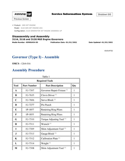 DOWNLOAD CATERPILLAR 3116 GEN SET ENGINE SERVICE REPAIR MANUAL 2SG
