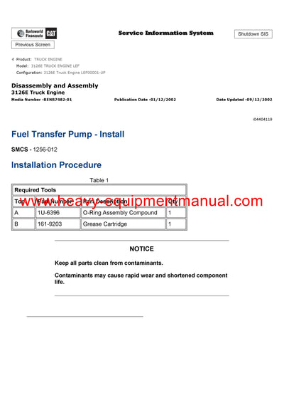 DOWNLOAD CATERPILLAR 3126E TRUCK ENGINE SERVICE REPAIR MANUAL LEF