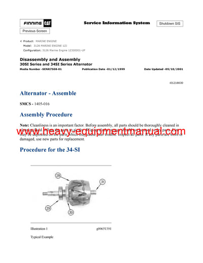 DOWNLOAD CATERPILLAR 3126 MARINE ENGINE SERVICE REPAIR MANUAL 1ZJ