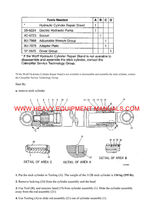 DOWNLOAD CATERPILLAR 312B L EXCAVATOR SERVICE REPAIR MANUAL 8JR