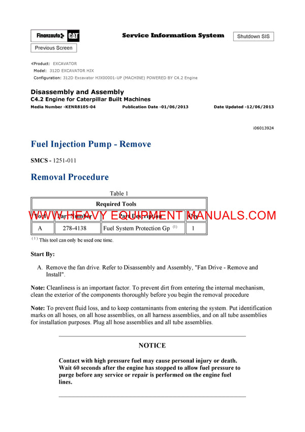 DOWNLOAD CATERPILLAR 312D EXCAVATOR SERVICE REPAIR MANUAL HJX