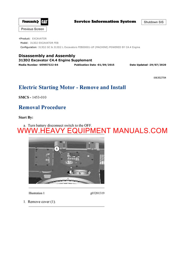DOWNLOAD CATERPILLAR 313D2 EXCAVATOR SERVICE REPAIR MANUAL FEB