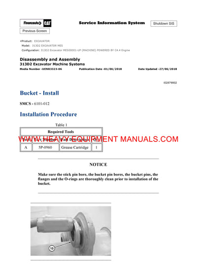 DOWNLOAD CATERPILLAR 313D2 EXCAVATOR SERVICE REPAIR MANUAL MES