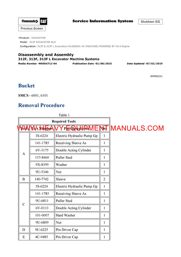 DOWNLOAD CATERPILLAR 313F EXCAVATOR SERVICE REPAIR MANUAL NLG