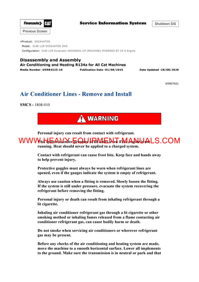 DOWNLOAD CATERPILLAR 314E LCR EXCAVATOR SERVICE REPAIR MANUAL DKD