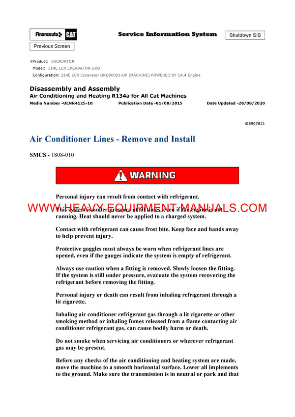 DOWNLOAD CATERPILLAR 314E LCR EXCAVATOR SERVICE REPAIR MANUAL DKD