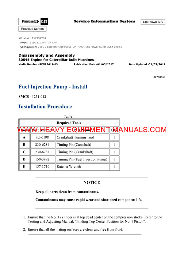 DOWNLOAD CATERPILLAR 315C EXCAVATOR SERVICE REPAIR MANUAL ANF