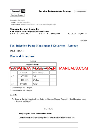 DOWNLOAD CATERPILLAR 315C EXCAVATOR SERVICE REPAIR MANUAL CFL