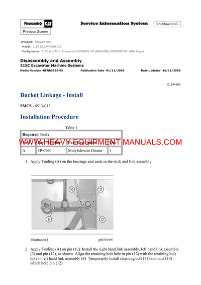 Download Caterpillar 315C EXCAVATOR Full Complete Service Repair Manual CJC