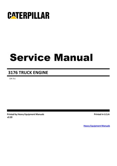 DOWNLOAD Caterpillar 3176 TRUCK ENGINE Service Repair Manual 7LG