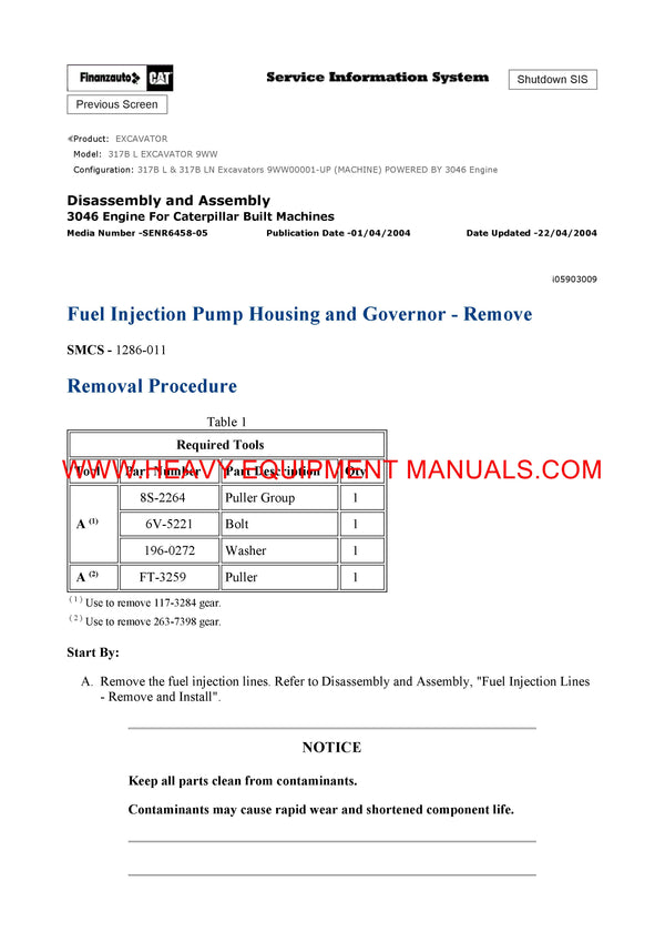 Caterpillar 317B L EXCAVATOR Full Complete Service Repair Manual 9WW