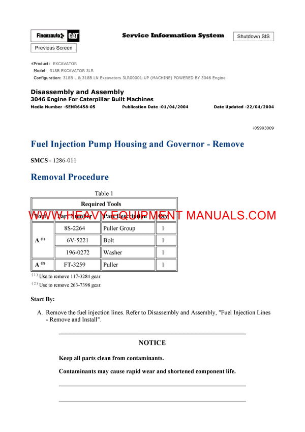 DOWNLOAD CATERPILLAR 318B EXCAVATOR SERVICE REPAIR MANUAL 3LR