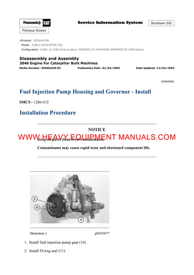 DOWNLOAD CATERPILLAR 318B N EXCAVATOR SERVICE REPAIR MANUAL 7KZ