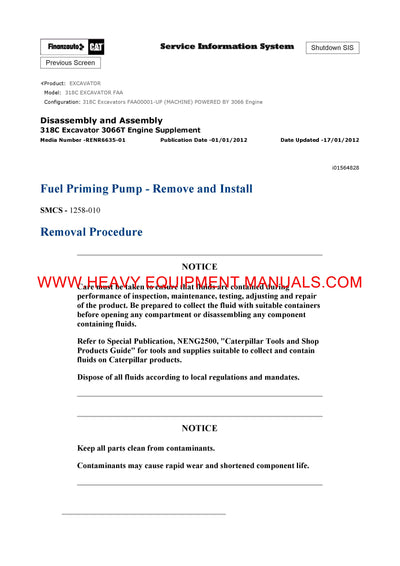 DOWNLOAD CATERPILLAR 318C EXCAVATOR SERVICE REPAIR MANUAL FAA