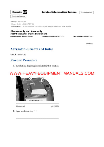 DOWNLOAD CATERPILLAR 318D2 L EXCAVATOR SERVICE REPAIR MANUAL TZS