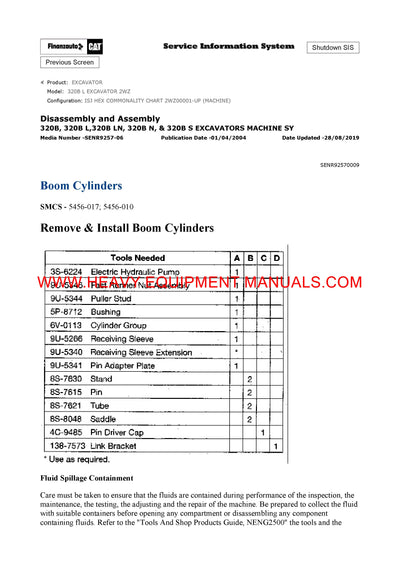 DOWNLOAD CATERPILLAR 320B L EXCAVATOR SERVICE REPAIR MANUAL 2WZ