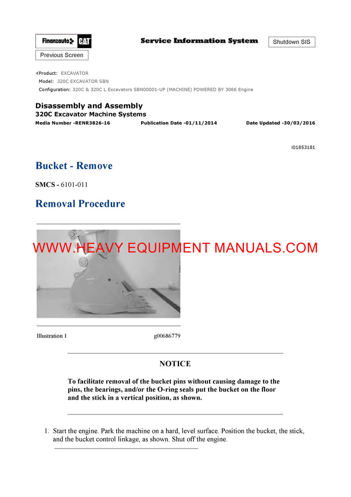 Caterpillar 320C EXCAVATOR Full Complete Service Repair Manual SBN