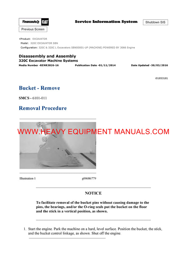 DOWNLOAD CATERPILLAR 320C EXCAVATOR SERVICE REPAIR MANUAL SBN
