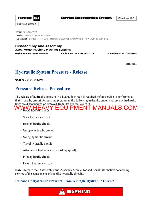 DOWNLOAD CATERPILLAR 320C FM EXCAVATOR SERVICE REPAIR MANUAL BGB