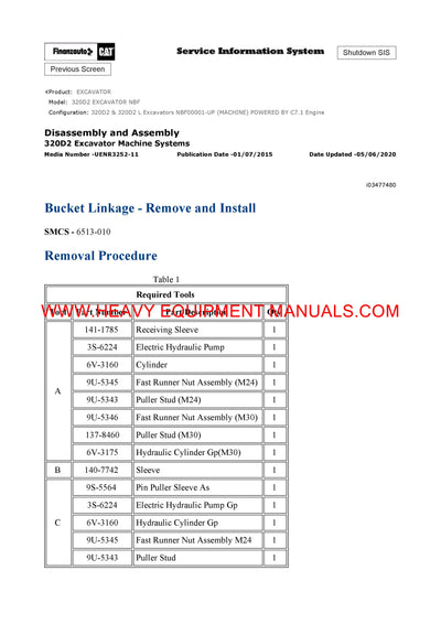 DOWNLOAD CATERPILLAR 320D2 EXCAVATOR SERVICE REPAIR MANUAL NBF