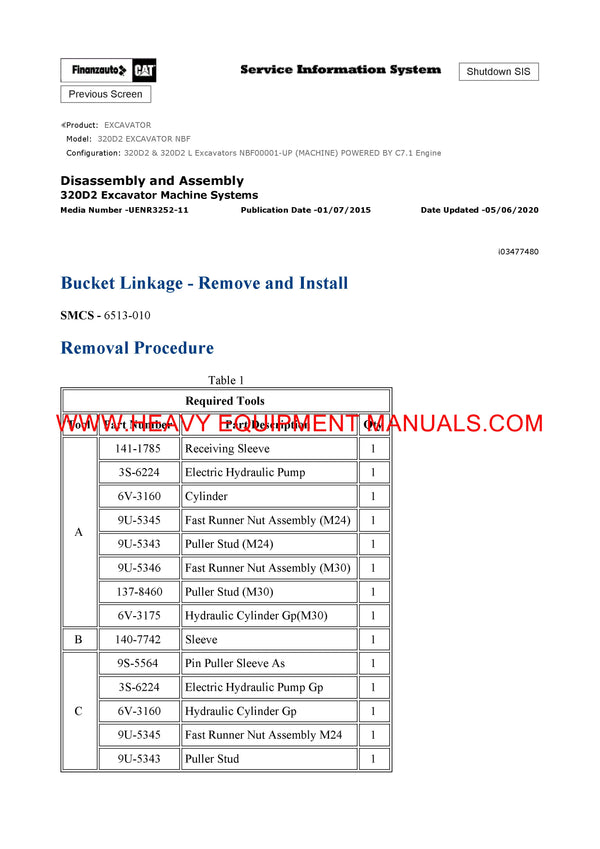 DOWNLOAD CATERPILLAR 320D2 EXCAVATOR SERVICE REPAIR MANUAL NBF