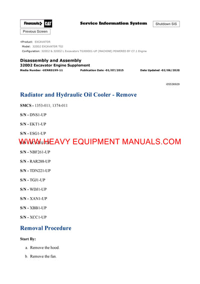 DOWNLOAD CATERPILLAR 320D2 EXCAVATOR SERVICE REPAIR MANUAL TGJ