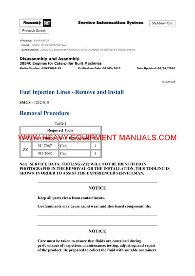 DOWNLOAD CATERPILLAR 320D2 GC EXCAVATOR SERVICE REPAIR MANUAL XAK