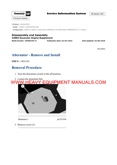 DOWNLOAD CATERPILLAR 320D2 L EXCAVATOR SERVICE REPAIR MANUAL XAN
