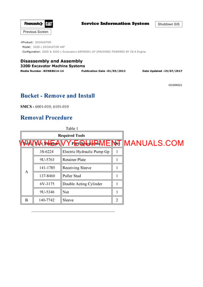 DOWNLOAD CATERPILLAR 320D L EXCAVATOR SERVICE REPAIR MANUAL A8F