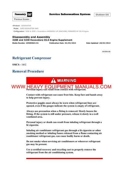 DOWNLOAD CATERPILLAR 320E EXCAVATOR SERVICE REPAIR MANUAL AWS