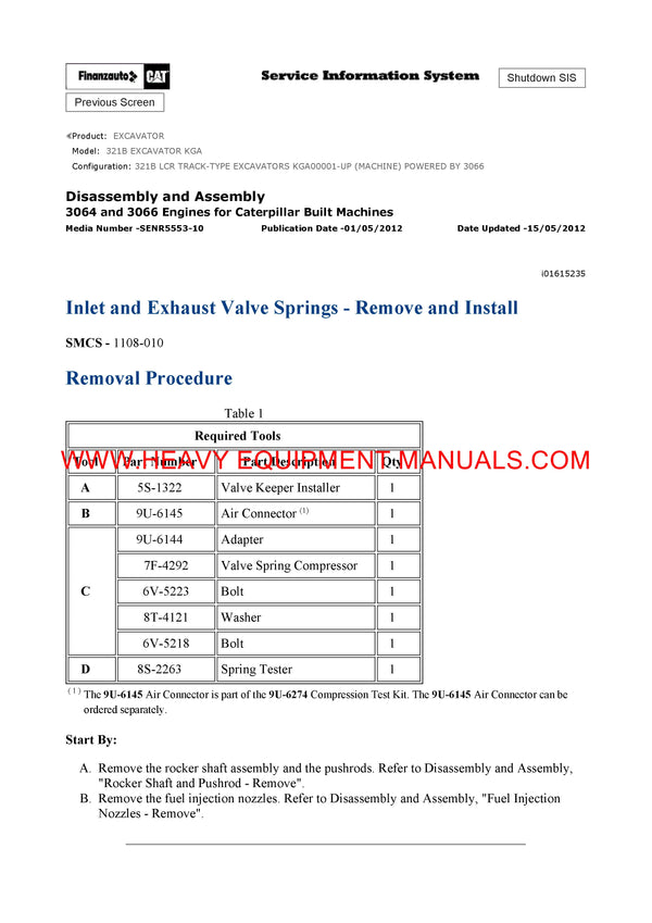 Caterpillar 321B EXCAVATOR Full Complete Service Repair Manual KGACaterpillar 321B EXCAVATOR Full Complete Service Repair Manual KG