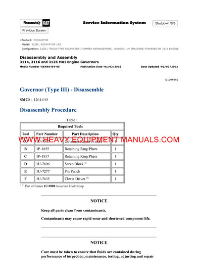 Caterpillar 322BL EXCAVATOR Full Complete Workshop Service Repair Manual 1AS