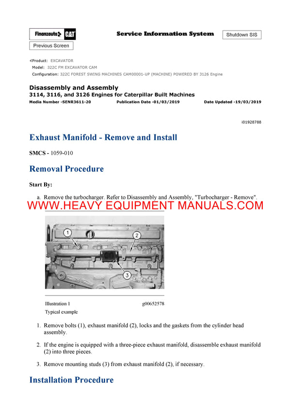 DOWNLOAD CATERPILLAR 322C FM EXCAVATOR SERVICE REPAIR MANUAL CAM