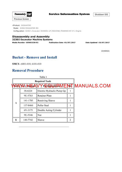 DOWNLOAD CATERPILLAR 323D2 EXCAVATOR SERVICE REPAIR MANUAL JEX