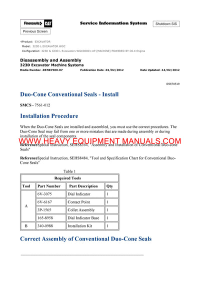 Caterpillar 323DL EXCAVATOR Full Complete Workshop Service Repair Manual WGC
