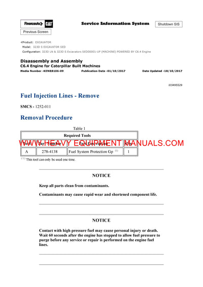 Caterpillar 323DS EXCAVATOR Full Complete Service Repair Manual SED