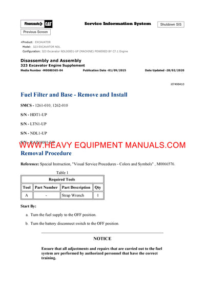 DOWNLOAD CATERPILLAR 323 EXCAVATOR FULL COMPLETE SERVICE REPAIR MANUAL NDL