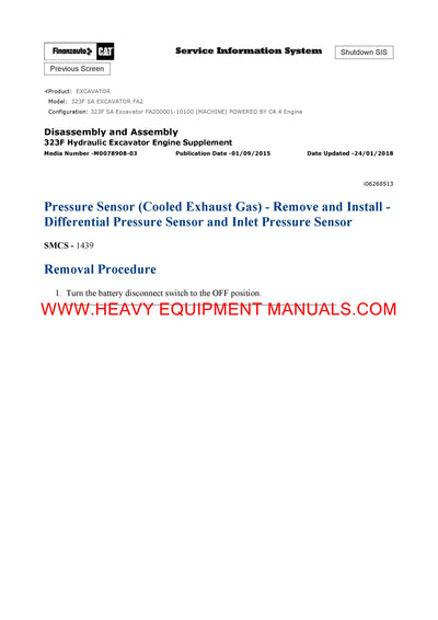 DOWNLOAD CATERPILLAR 323F SA EXCAVATOR SERVICE REPAIR MANUAL FA2