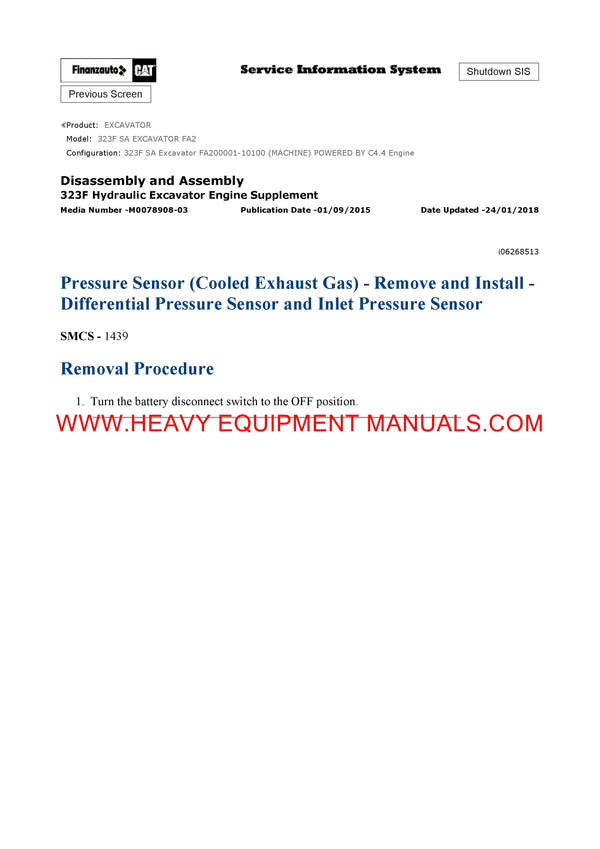 DOWNLOAD CATERPILLAR 323F SA EXCAVATOR SERVICE REPAIR MANUAL FA2