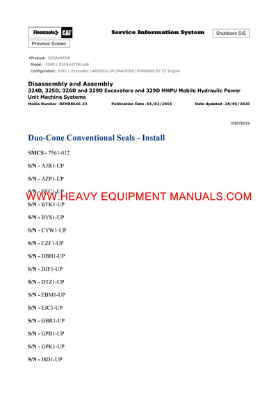 Caterpillar 324DL EXCAVATOR Full Complete Workshop Service Repair Manual LAB